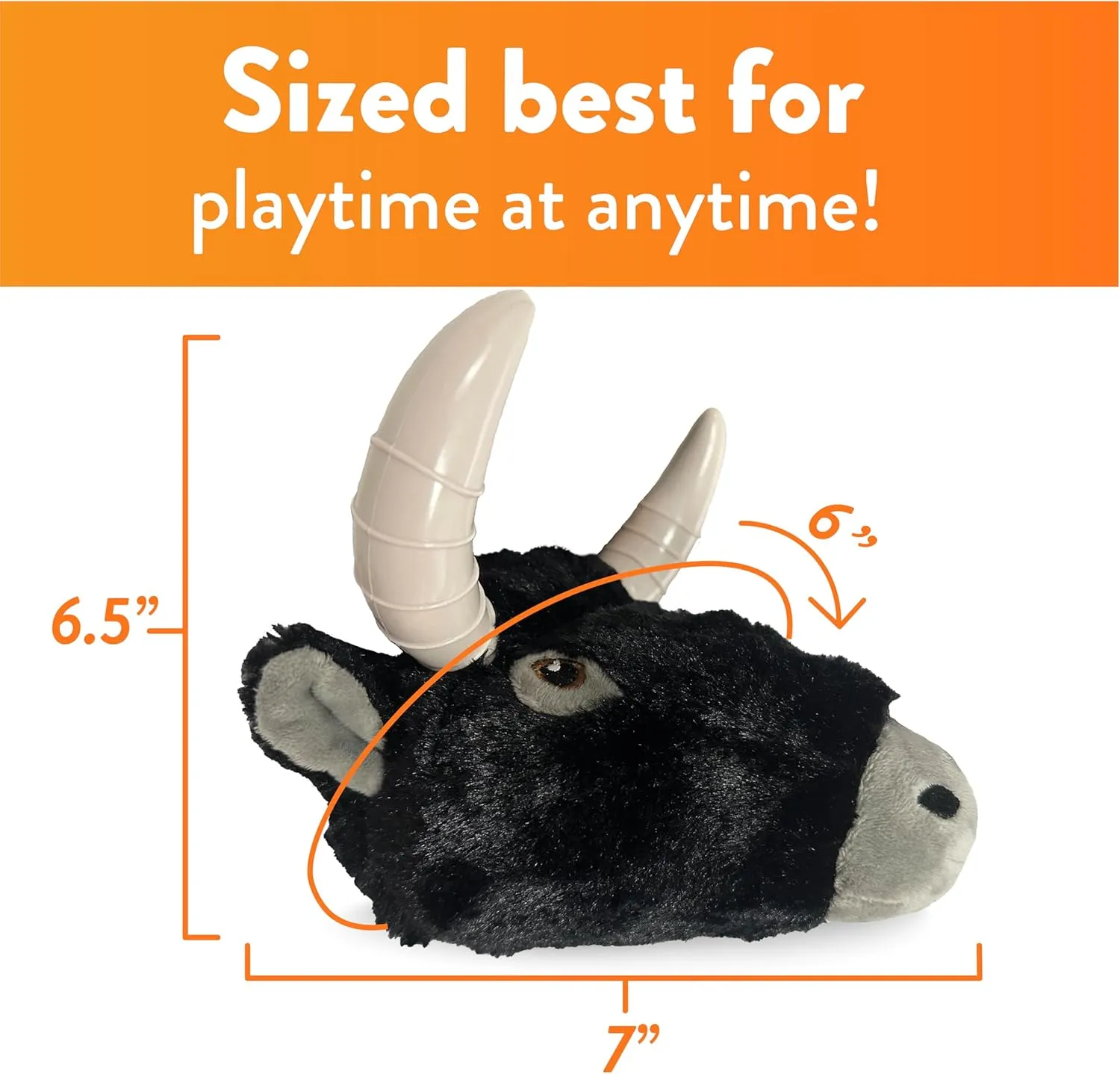 Spunky pup Knucklehead Durable Dog Toy - 2-in-1 Plush & Chew Toy for Aggressive Chewers, Chicken-Flavored Dental Chew, Durable Double-Stitched Squeaker- Bull