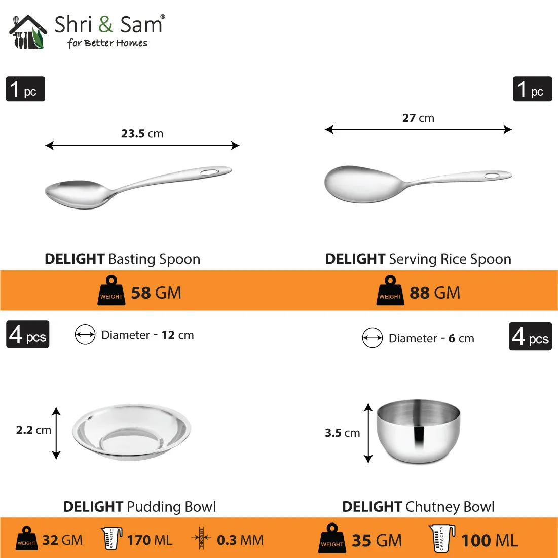 Stainless Steel 42 PCS Dinner set (4 People) Delight