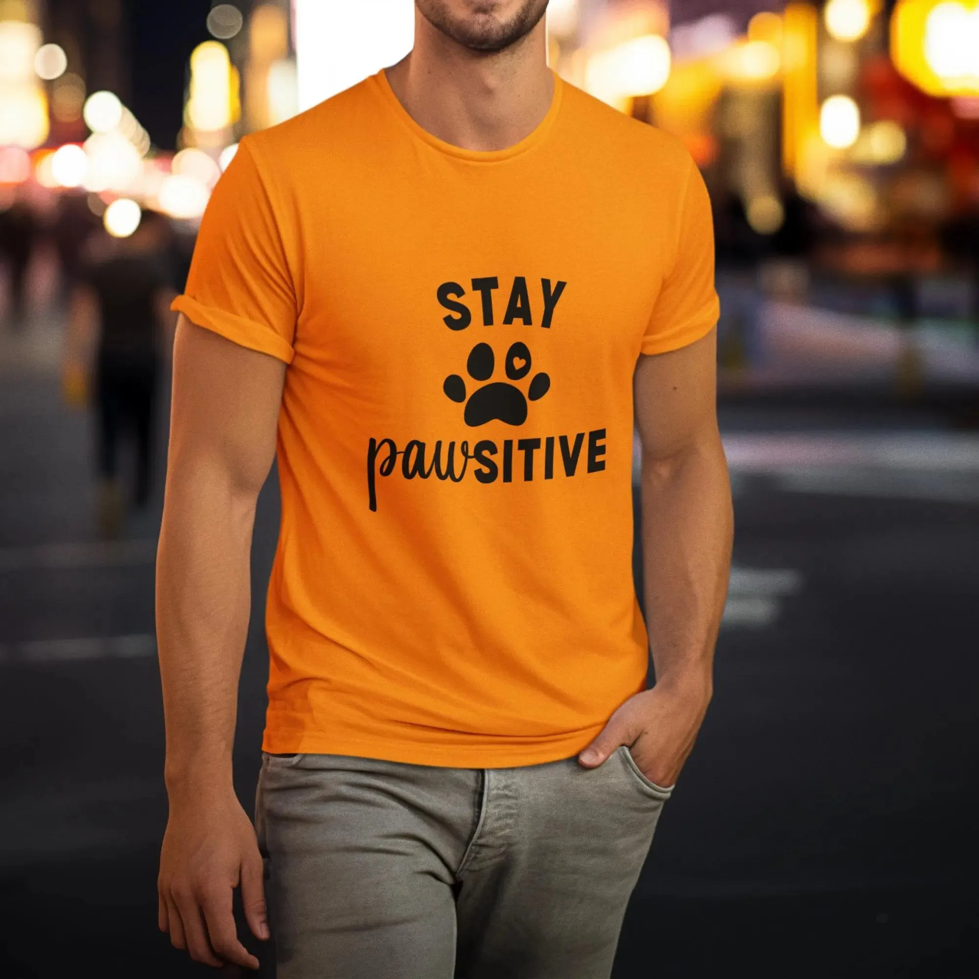 Stay Powsitive Round Neck Half Sleeve Classic T-Shirt