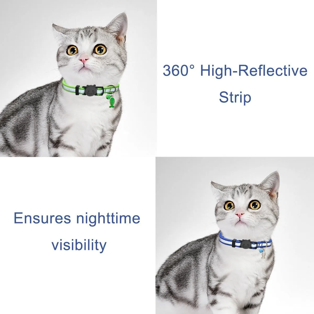 SuperBuddy Reflective Collar Breakaway with Bell - 4 Pack Cat Safety Collars for Boys & Girls-Safety Buckle Kitten Collar for Pet Supplies,Stuff,Accessories