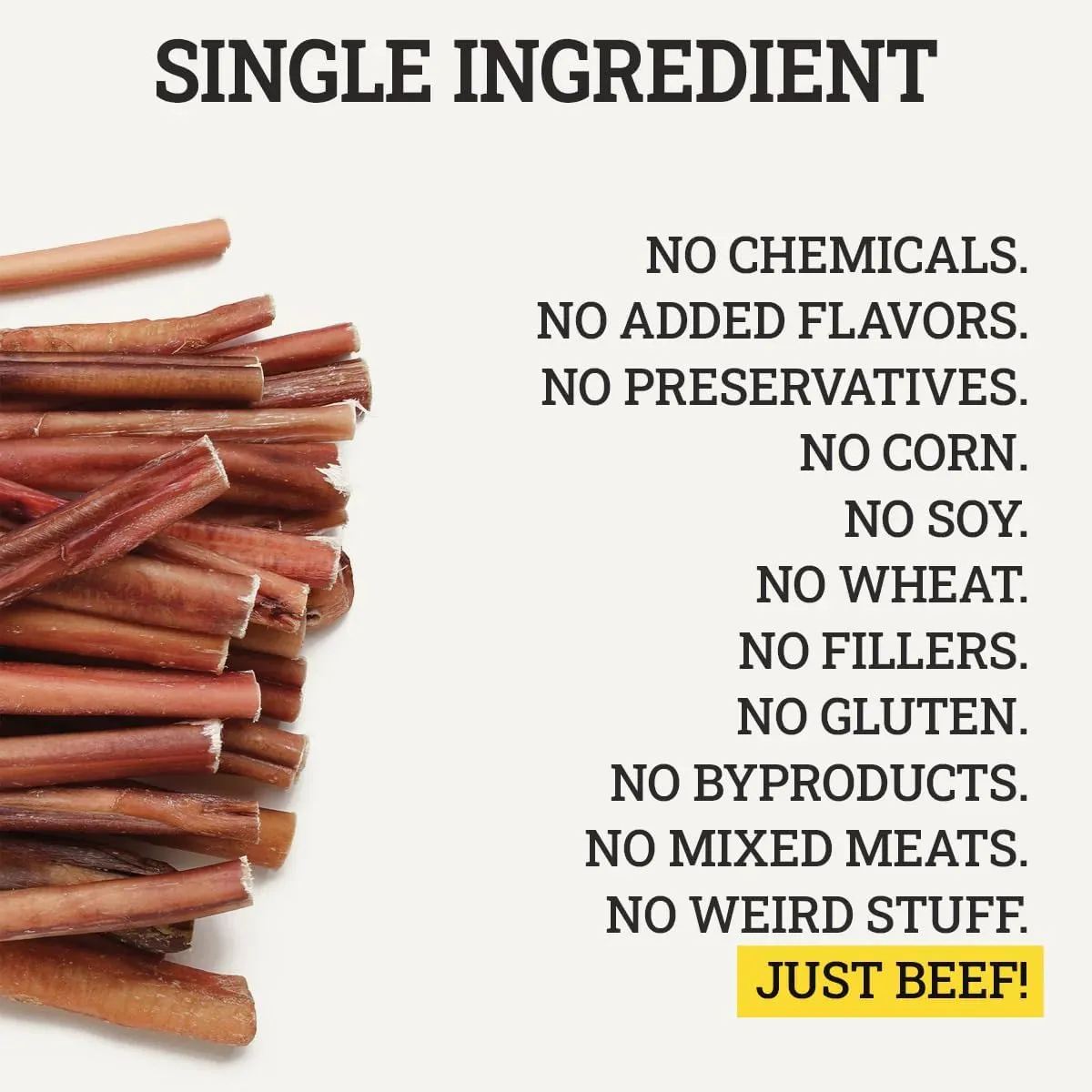 Supreme 12-inch Jumbo Bully Sticks by Sancho and Lolas (5 Pack) All-Natural, Long-Lasting Dog Chew Treats - Free-Range, Grass-Fed Beef - Low Odor