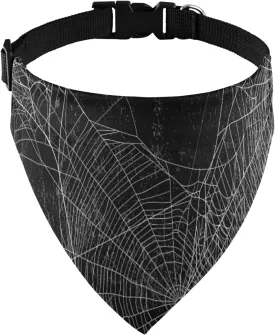 Vintage Spider Web Against Retro Black Halloween Wall Dog Adjustable Martingale Collar, Saliva Bibs Pet Regular Collars for Cat Pets, Buckle Bandanas Triangle Kerchief Bibs Scarf