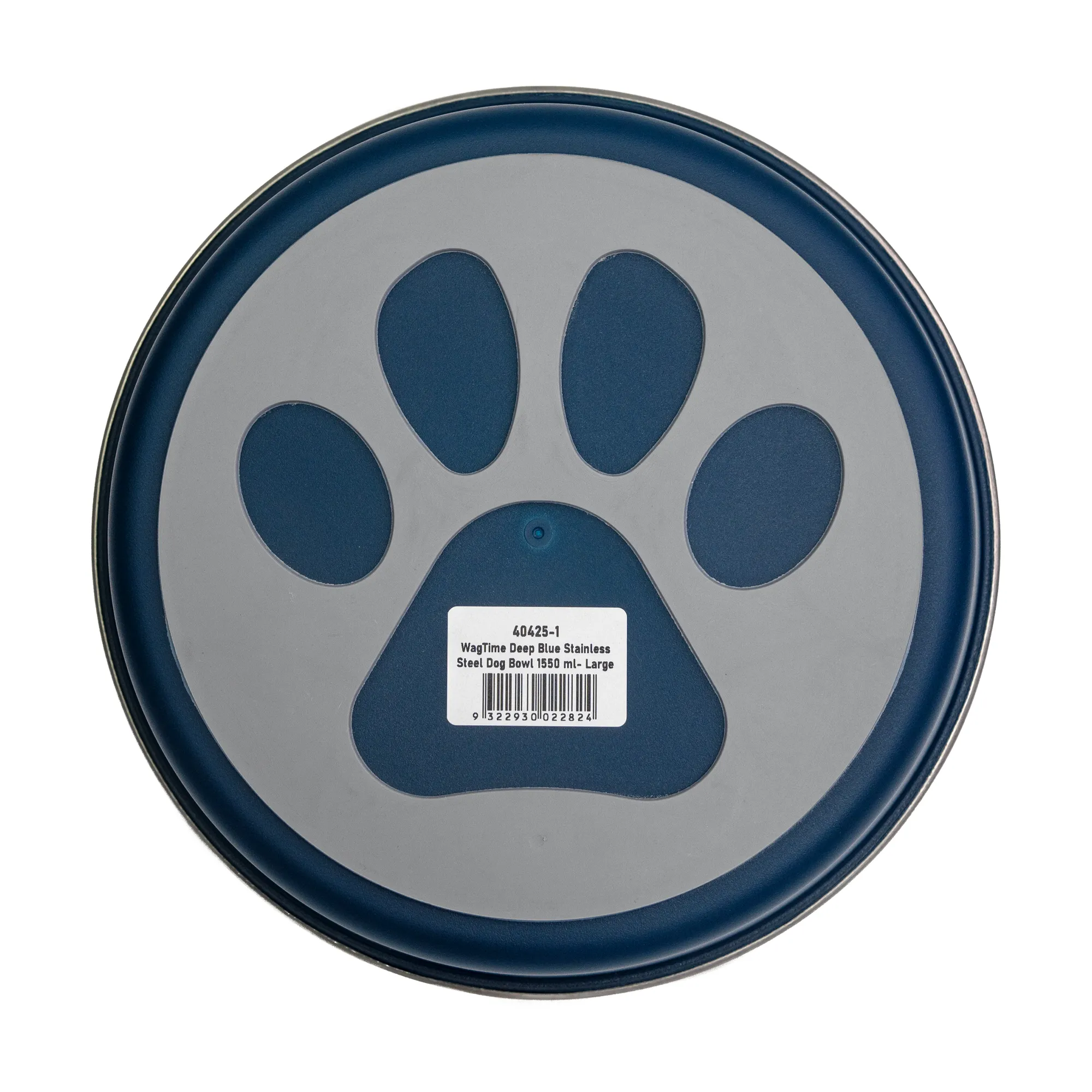 WagTime - Deep Blue Stainless Steel Dog Bowl (Large)
