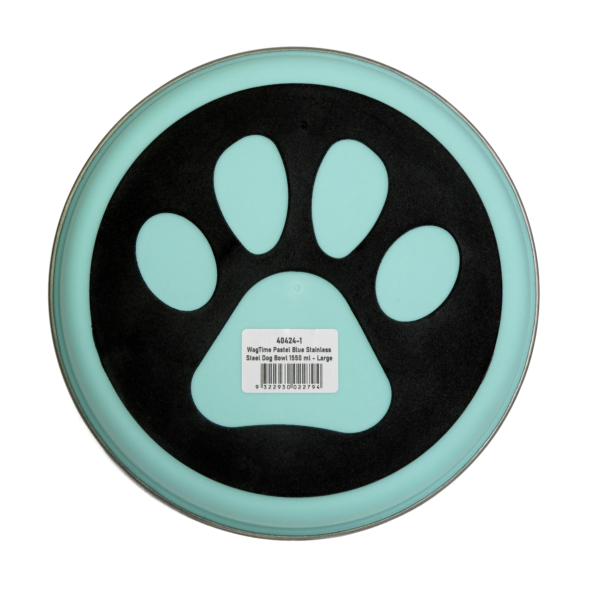WagTime - Pastel Blue Stainless Steel Dog Bowl (Large)