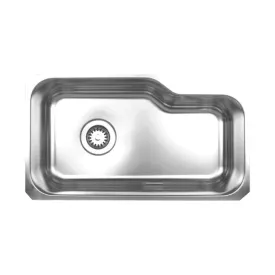 Whitehaus WHNUB3016 Noah's Collection Brushed Stainless Steel Single Bowl Undermount Sink