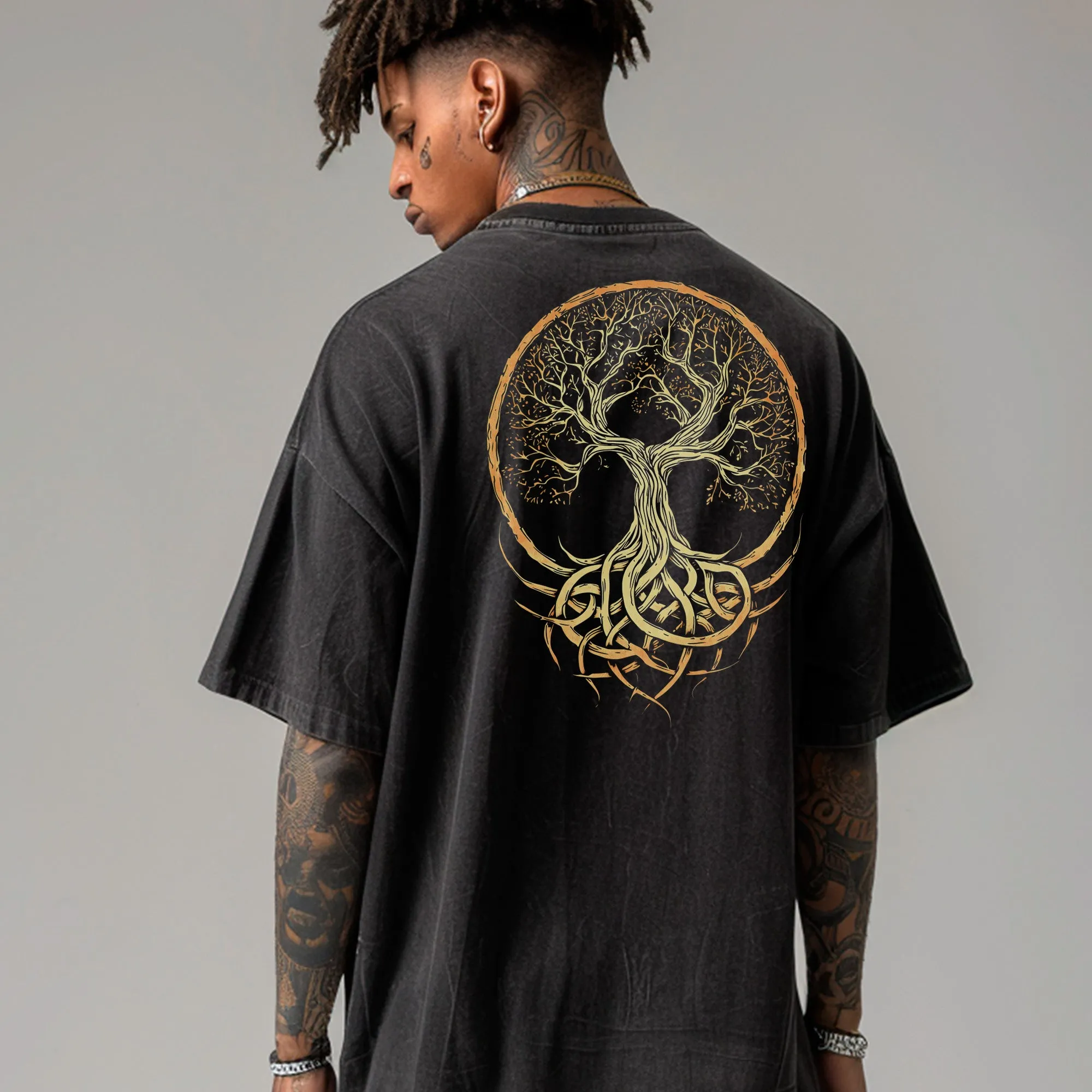 Yggdrasil  Oversized faded t-shirt